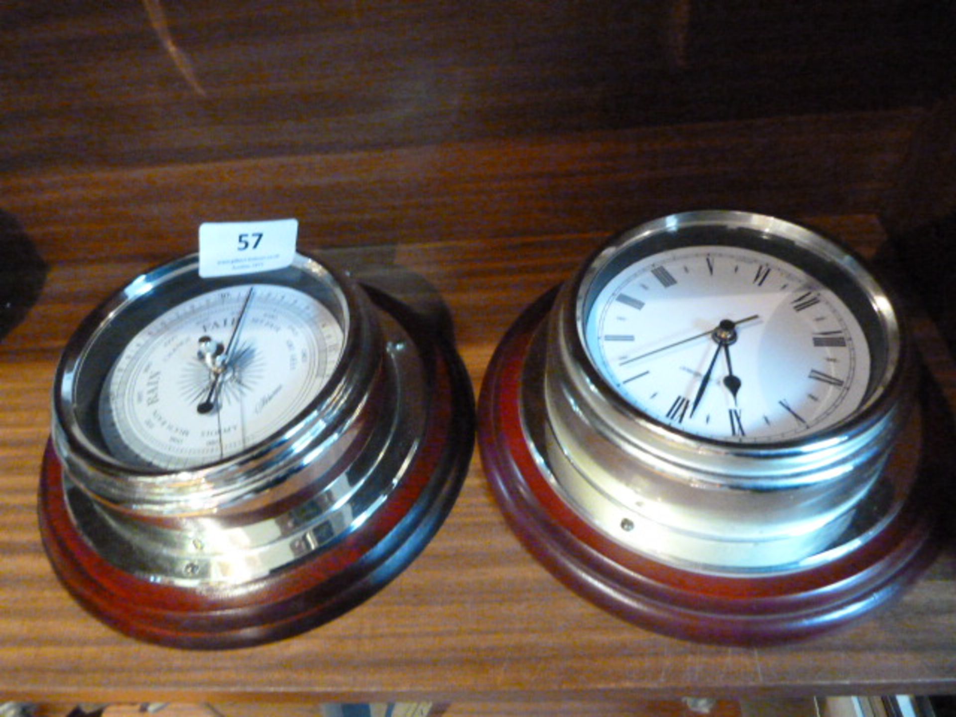 Nautical Style Wall Clock and Barometer