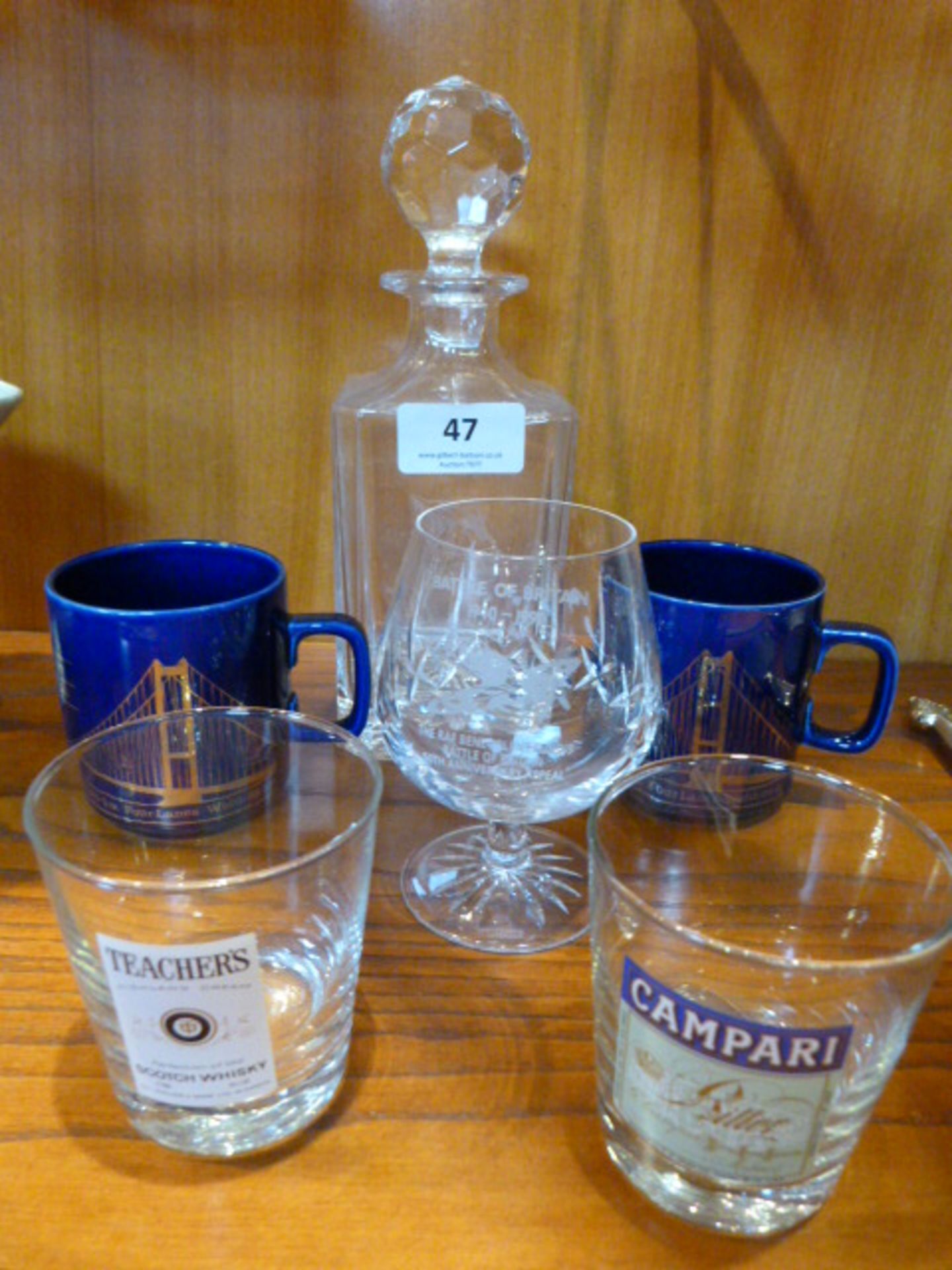 Assorted Glassware, Decanter, Mugs, etc. (Some Hul