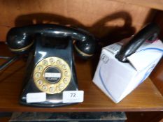 Vintage Style Telephone and a Gym Weight