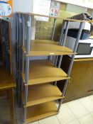 Two Beech Effect Shelving Units