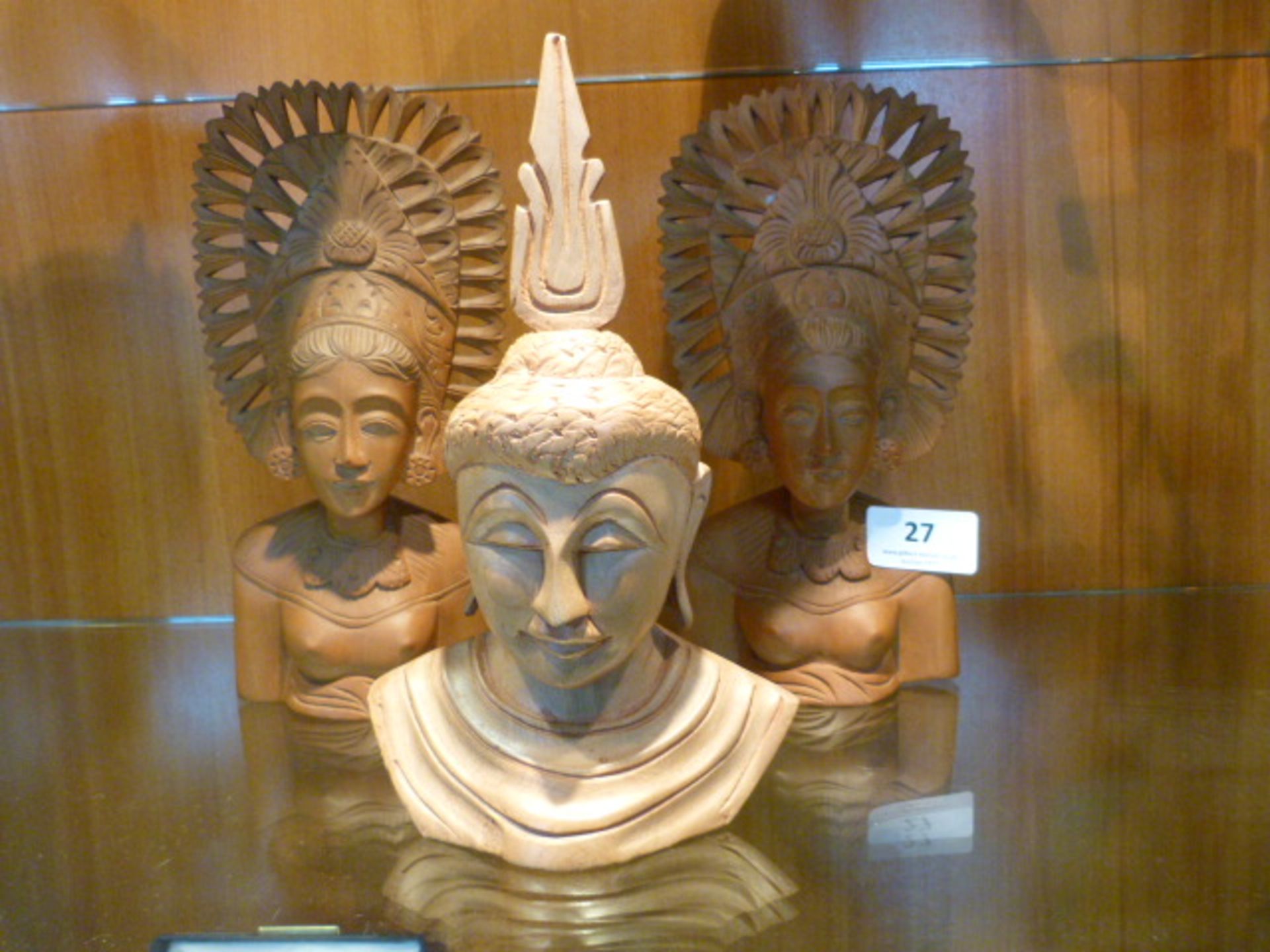 Three Wooden Aboriginal Figurines