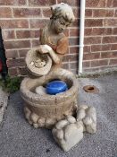 Stoneware Water Feature in the Form of a Girl