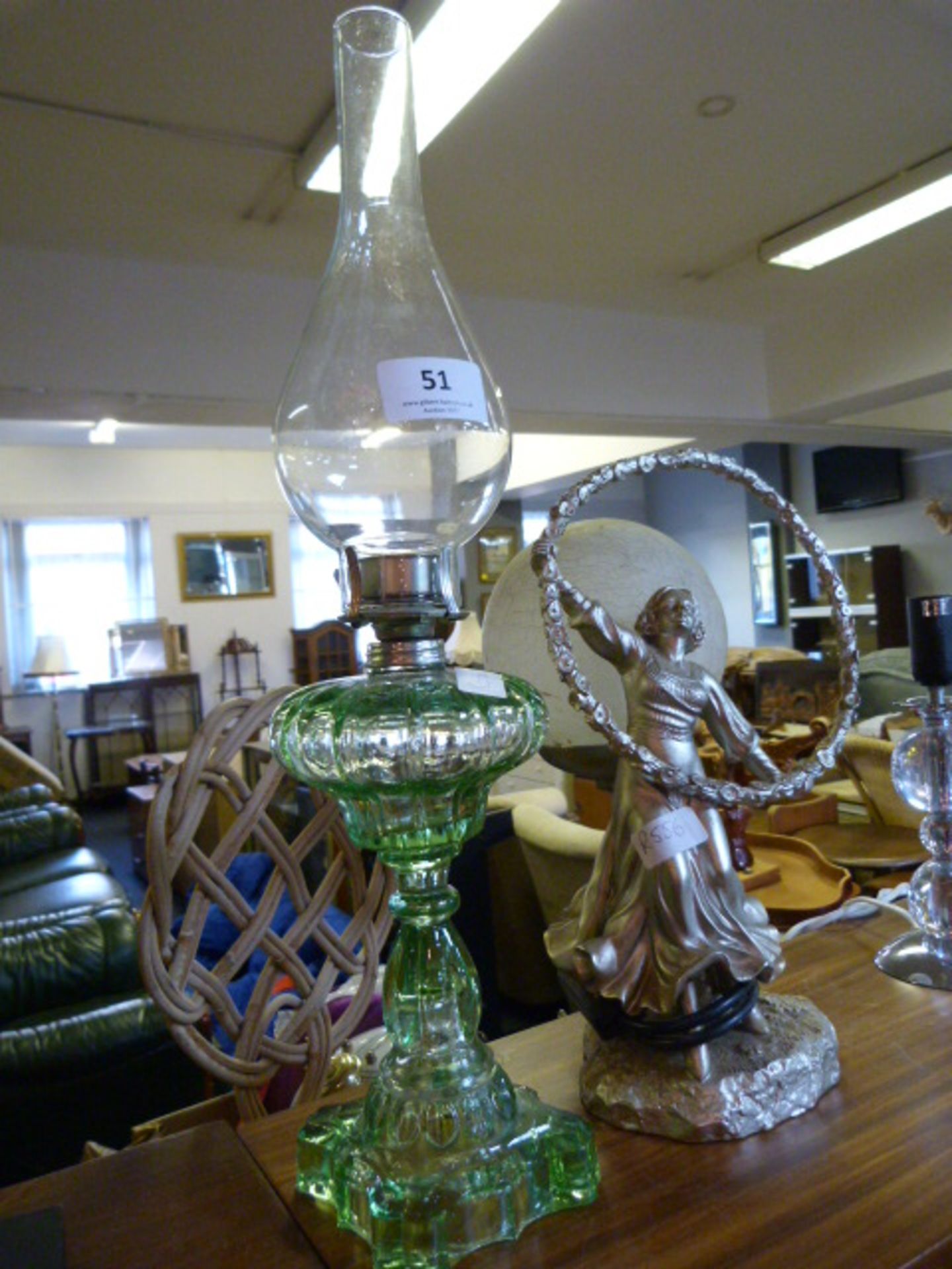 Art Deco Style Lamp and a Decorative Oil Lamp