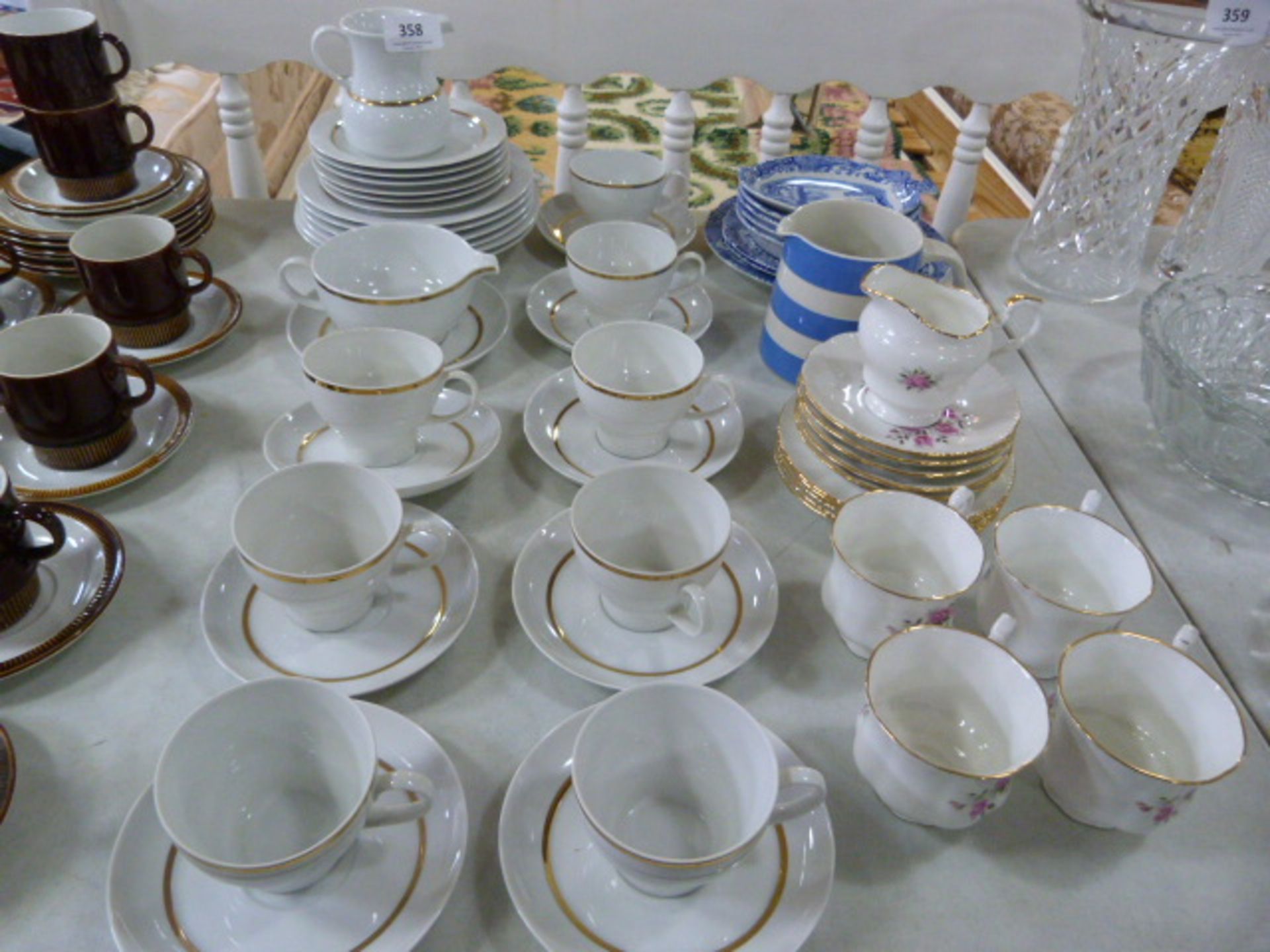 German White & Gold Tea Set, Part Tea Set, Blue &