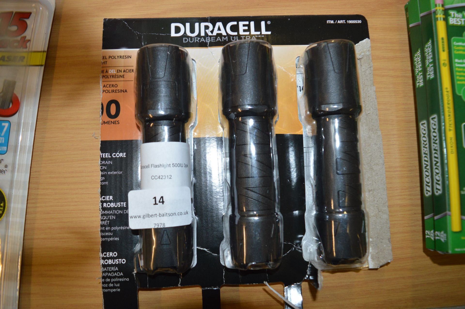 *Duracell Flashlght 500lU 3pk