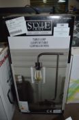 *Steel Table Lamp with Edison Bulb