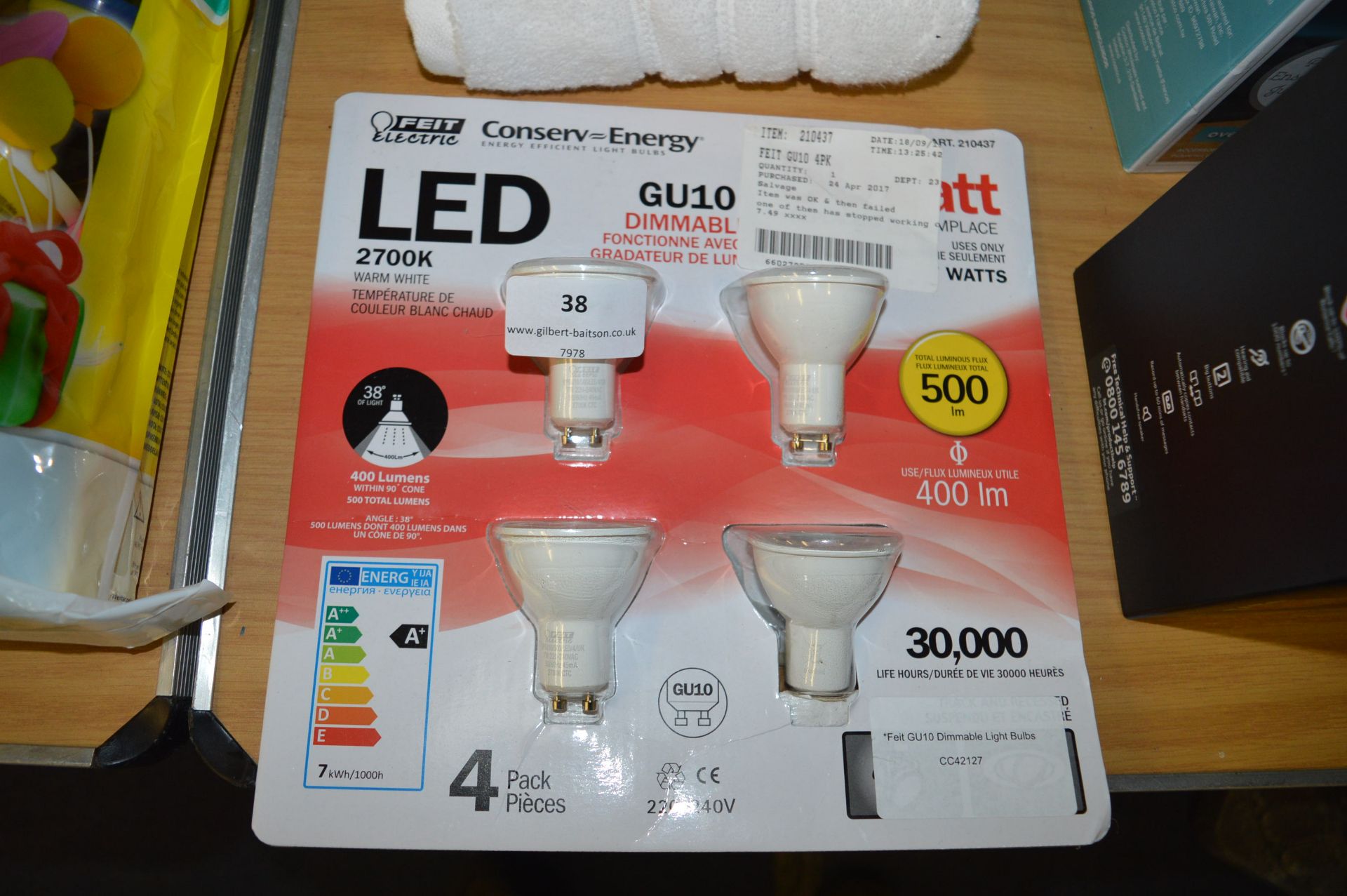 *Feit GU10 4pk Dimmable Light Bulbs