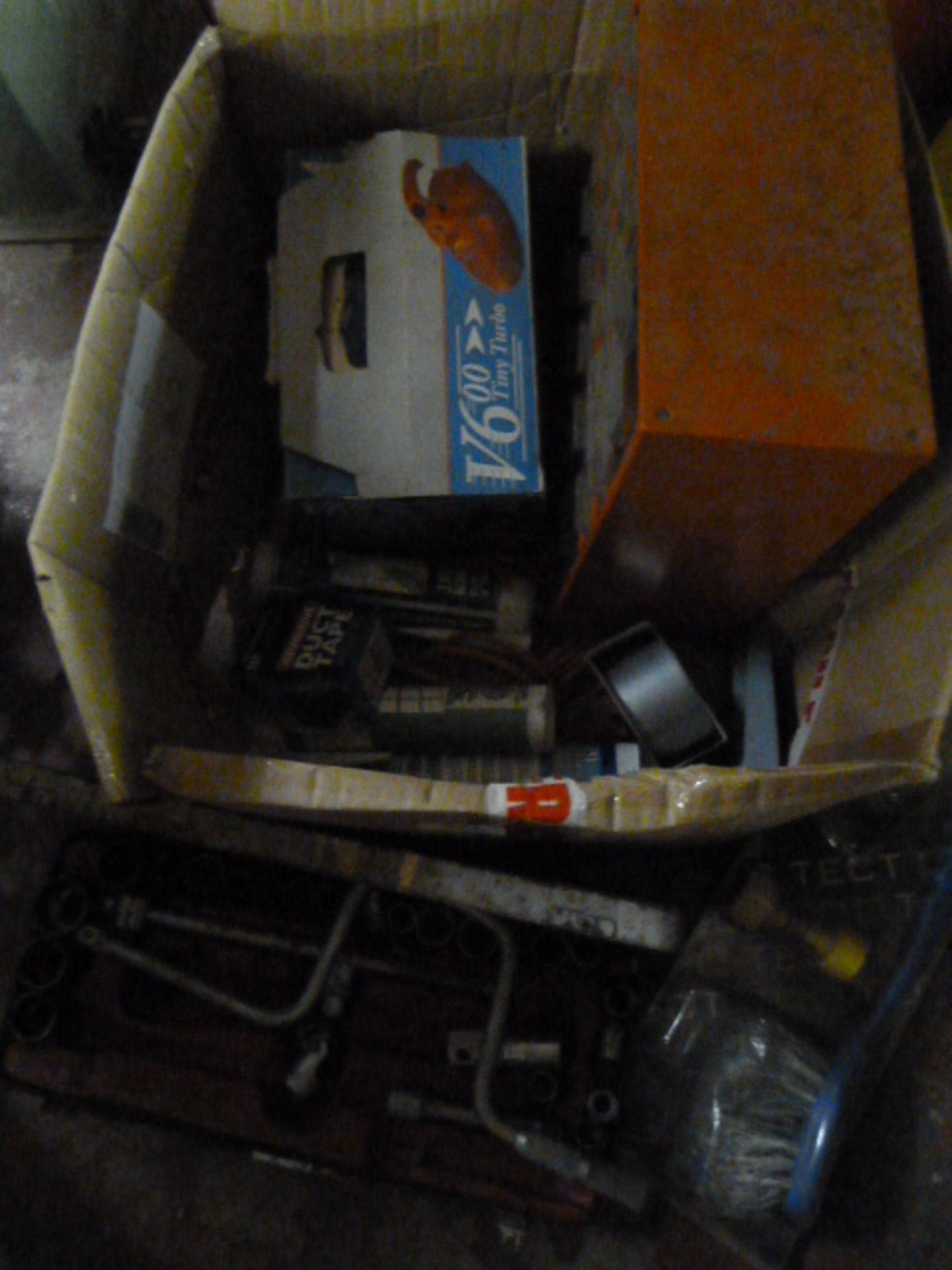 Plastic Storage Box, Ratchet Set, Tiny Turbo, etc.