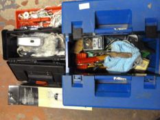 Two Toolboxes with Contents and Drain Cleaner
