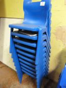 Ten Stackable Plastic Children's Chairs