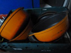 Box of Enameled Iron Pans
