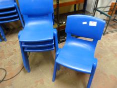 Four Stackable Plastic Children's Chairs