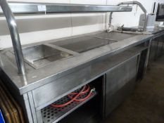 Stainless Steel Hot Cupboard with Overhead Lamp