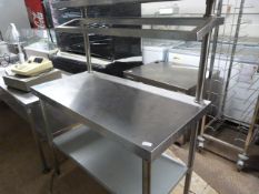 Stainless Steel Preparation Table with Shelf and R
