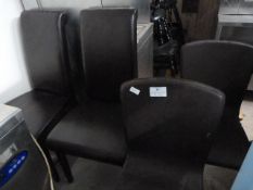 Two Highback Leatherette Chairs and Two Others