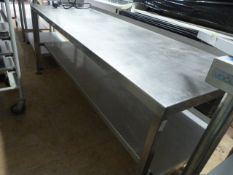 Stainless Steel Preparation Table with Shelf 183x6