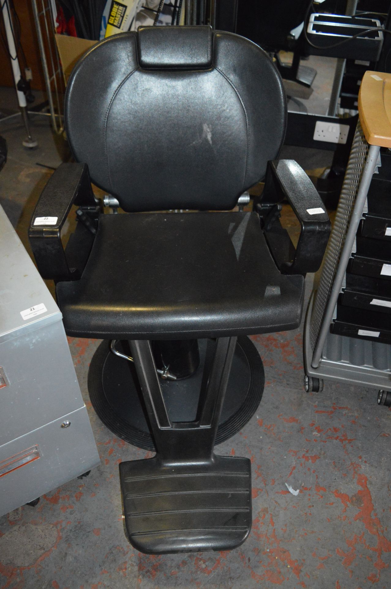 Black Leatherette Swivel Barbers Chair