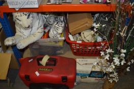 Two Boxes of Assorted Bric-a-brac, Stuffed Tigers,