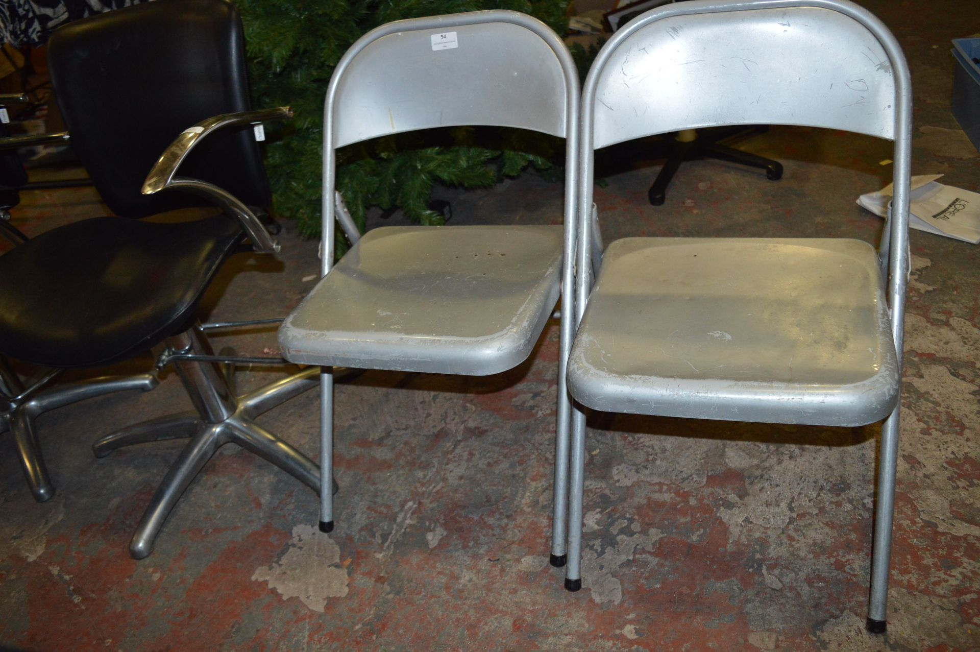 Two Chrome Folding Chairs