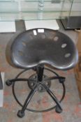 Tractor Seat Style Stool on Wheels