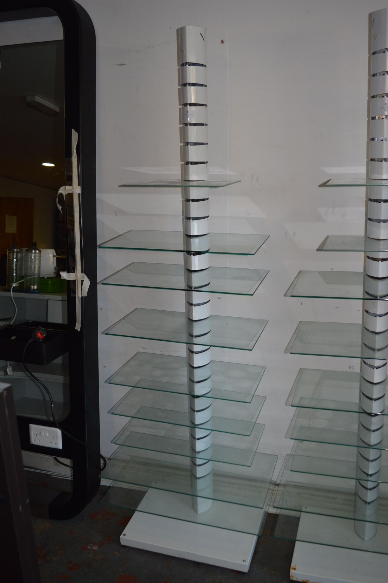 Display Rack with Nine Glass Shelves