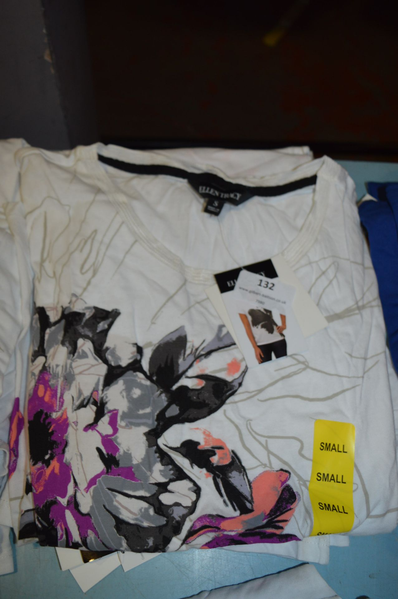 *Four Ellen Tracy T-Shirts (Pink Floral) Size: Sma