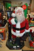 Large Animated Father Christmas with Lamppost and