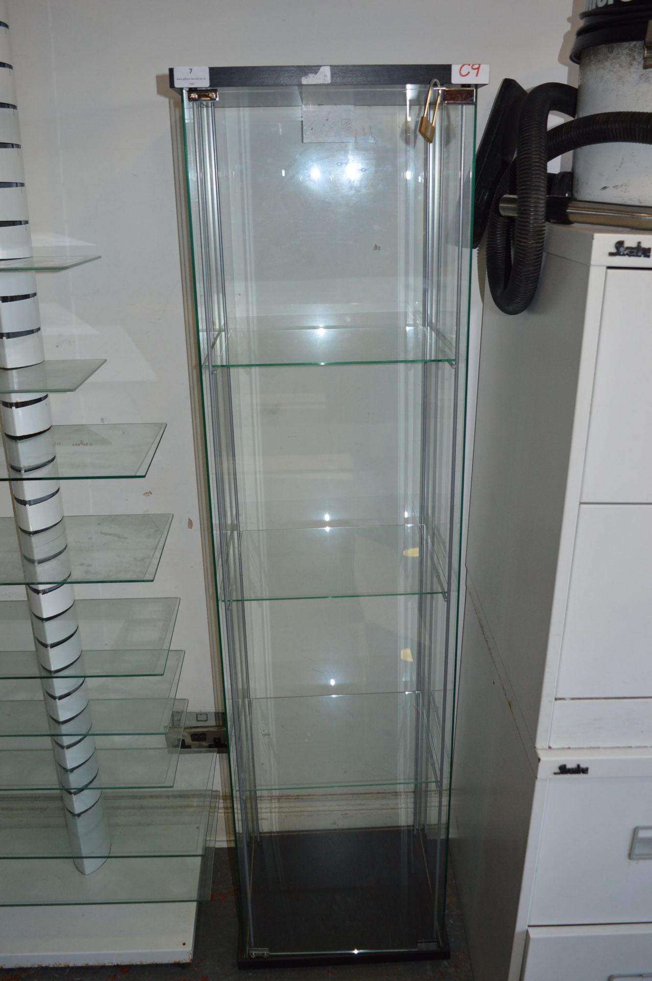 Glazed Display Cabinet with Three Shelves