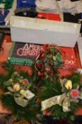 Two Boxes of Christmas Lights, Christmas Foliage,