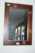 Wood Framed Mirror with Leaf Embellishment