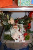 Box of Assorted Christmas Decorations Including Wr
