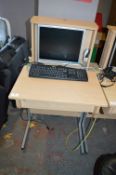 *Light Beech Effect Computer Desk with PC, Keyboard