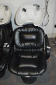 Hair Washing Station with Black Leather Chair