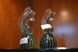 Two Mdina Glass Paperweights