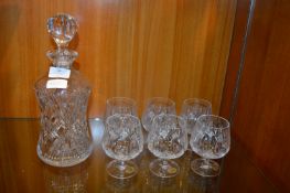 Glass Decanter and Six Goblets