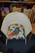 Wicker TUb Chair with Paddington Bear Upholstery
