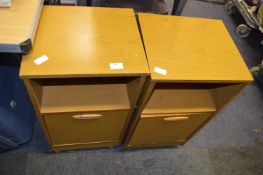 Pair of Teak Effect Side Cabinets