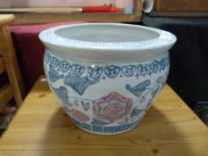 Chinese Floral Patterned Pottery Jardiniere