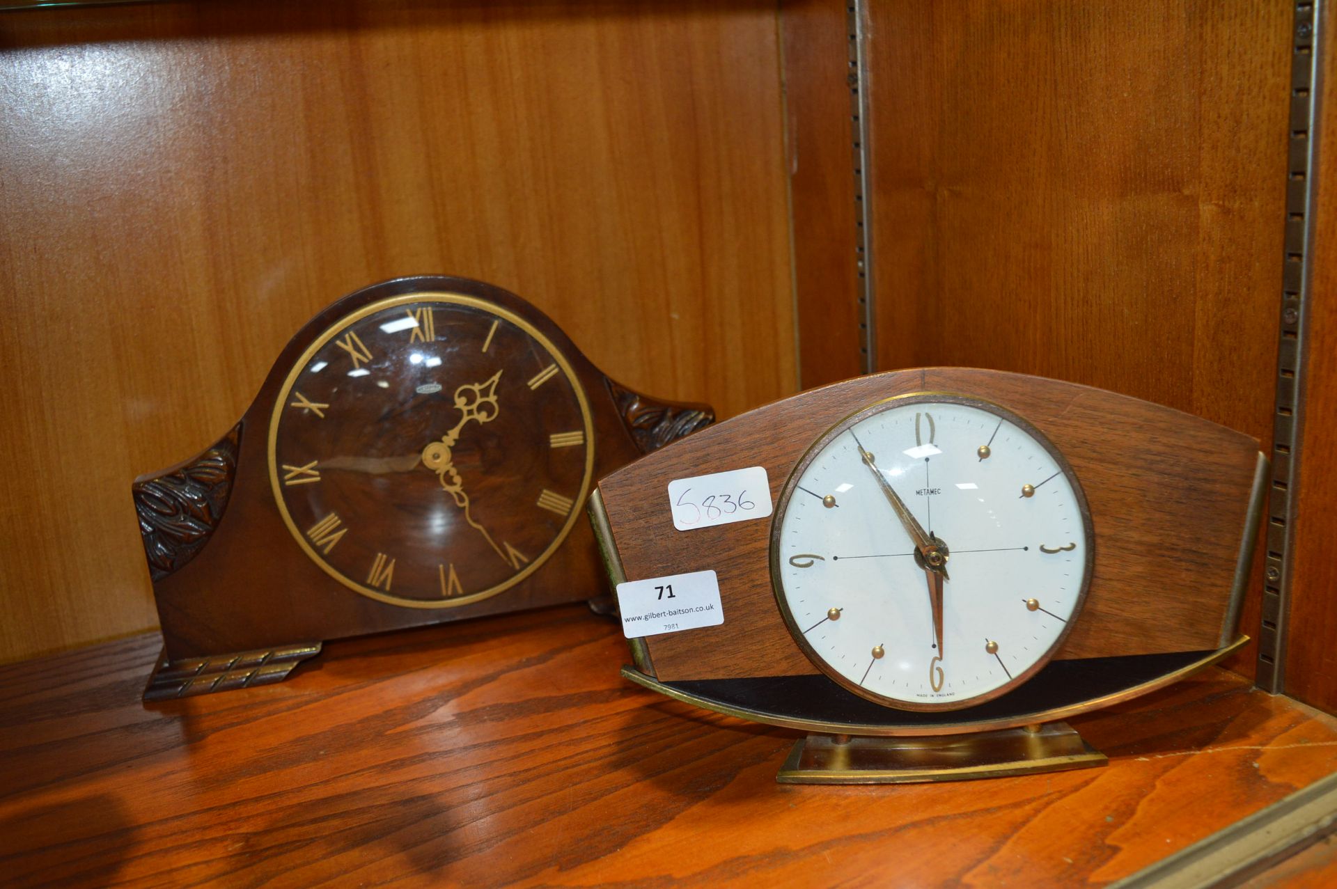 Two Metamec Mantel Clocks