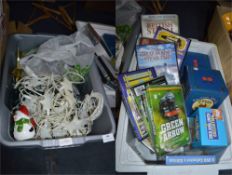 Two Boxes of Christmas Decorations Including Strin