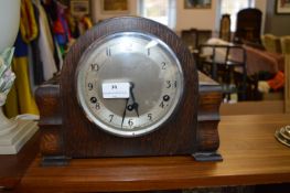 Oak Cased Mantel Clock with Westminster Chimes