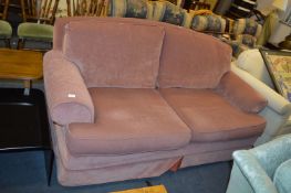 Pink Upholstered Two Seat Sofa