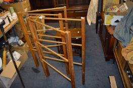 Two Wooden Folding Clothes Airers