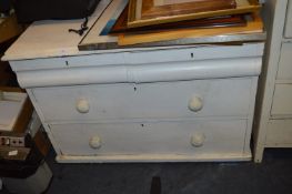 White Painted Victorian Three Height Chest of Draw