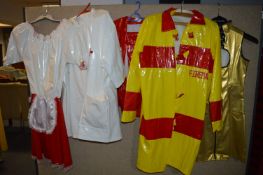 Five Assorted Plastic Outfits - Nurse, Doctor, etc