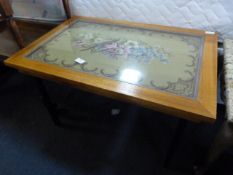 Coffee Table with Needlework Panel Top