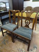 Pair Victorian Mahogany Carved Back Dining Chairs