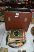 Records Case Containing LP's and 45's