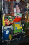 Cage Lot Containing Children's Toys, Pottery, Wast