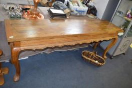 Parquetry Inlaid Topped Walnut Hall Table 196 cm L